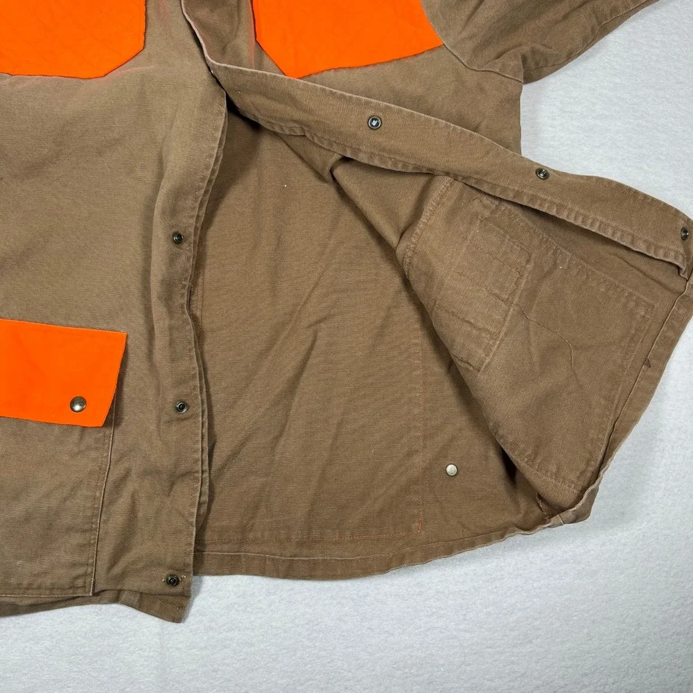 Walls Vintage Mens XLRegular Brown Hunting‎ Jacket Blaze Orange Accents Made USA